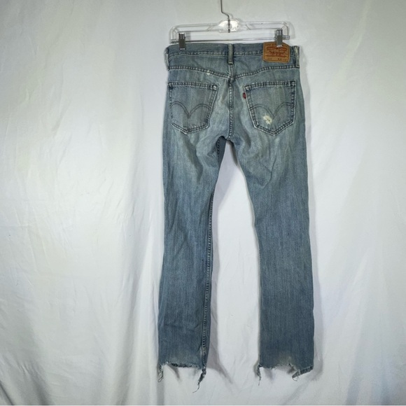 Levi’s Mens 514 Distressed Worn Condition Slim Straight Leg Jeans 30x32 - Picture 4 of 10